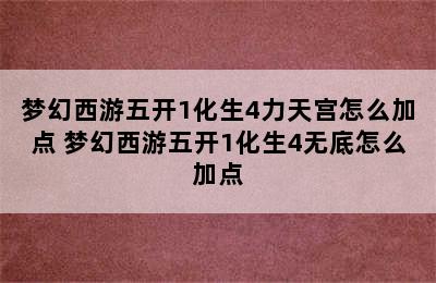 梦幻西游五开1化生4力天宫怎么加点 梦幻西游五开1化生4无底怎么加点